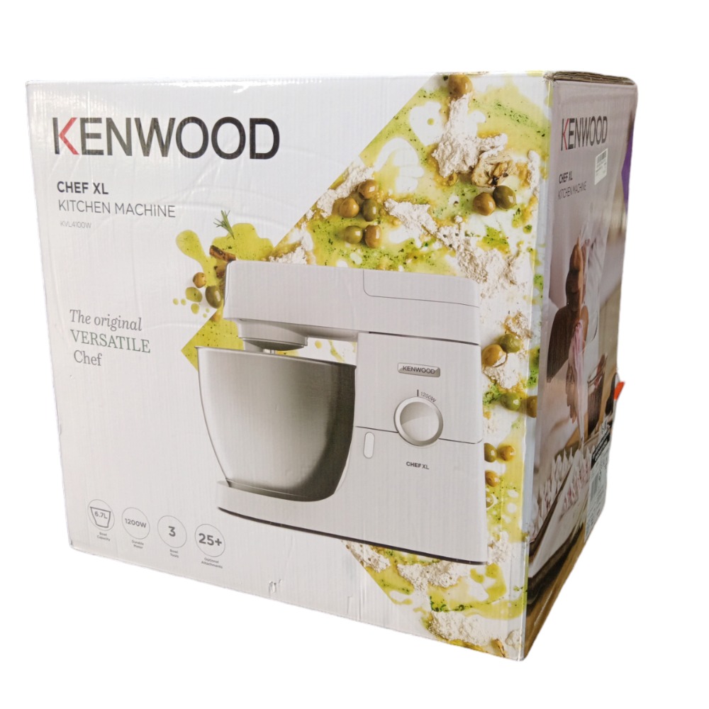 New Kenwood Chef XL KVL4100W Stand Mixer with 6.7 Litre Bowl - White ...